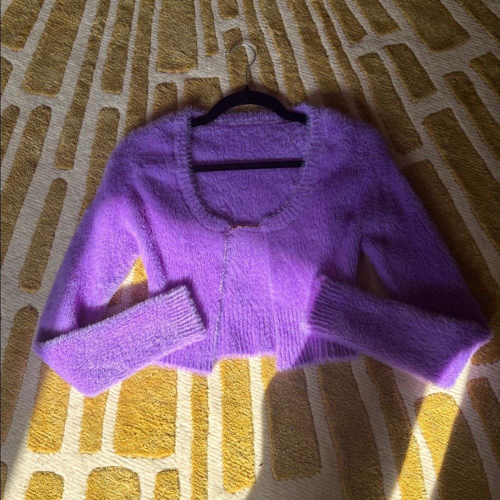 Jacquemus Vibrant Purple Knit Cardigan